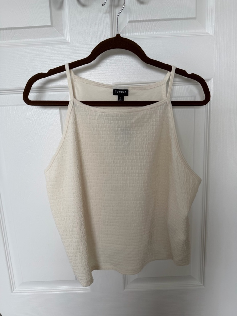 torrid Cream Textured Square-Neck Cami with Thin Straps